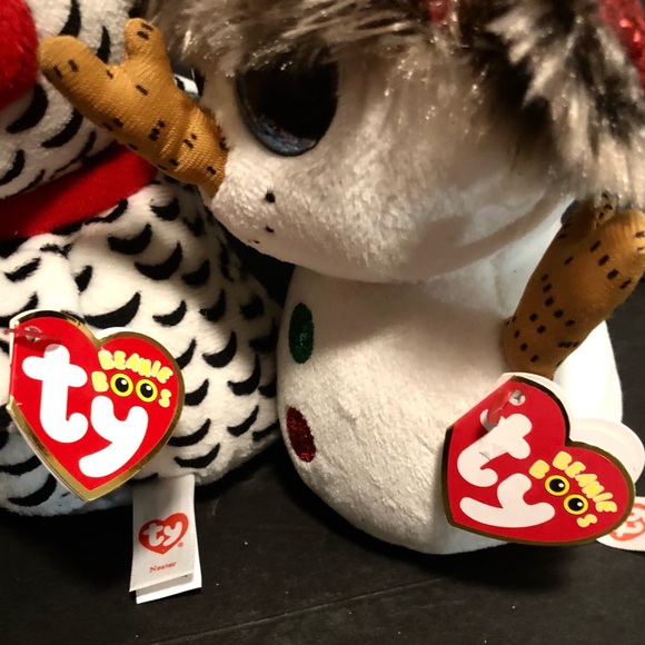 Ty Beanie Boo Plush Buttons Snowman Nester Owl 6" - Picture 3 of 5